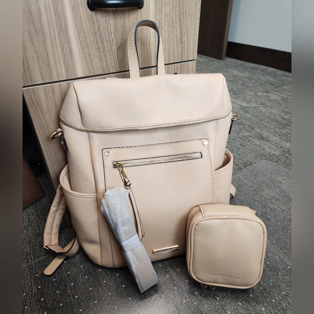 Poppy & Peonies Commuter Backpack & Tech Case Bundle - Sand - LIKE NEW!